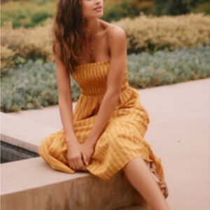 Anthropologie- Charlie Holiday Yellow Maxi Dress